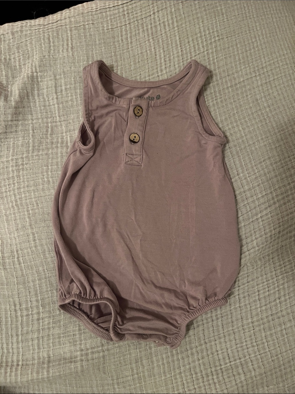 Sleeveless Button Front Baby Romper in Mauve